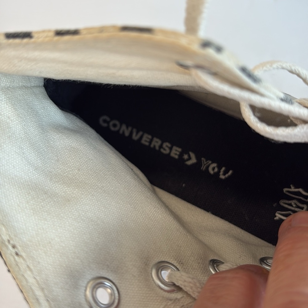 Converse Twisted Black and Zebra Print Plaform Hightops - Picture 13 of 16